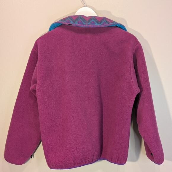 Vintage Columbia Fleece Jacket Y2K Pink Turquoise Purple Casual Layer - Size S - Picture 2 of 10
